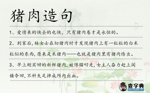 豬肉造句