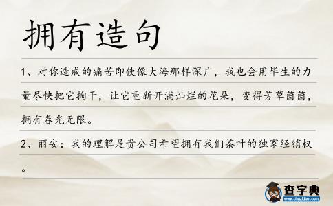 擁有造句