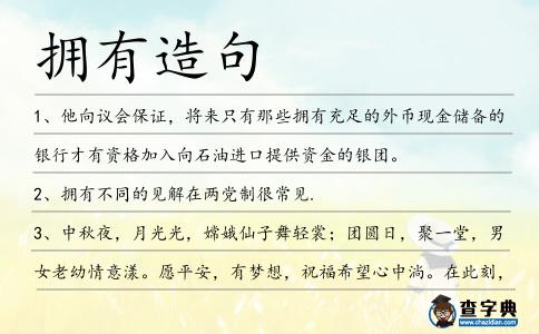擁有造句