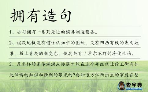 擁有造句