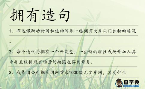 擁有造句