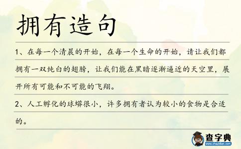 擁有造句