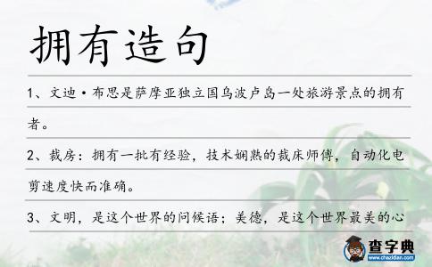 擁有造句