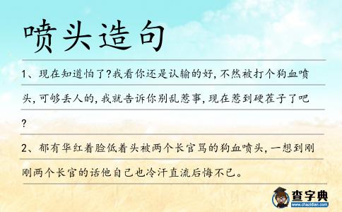 噴頭造句