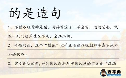 的是造句