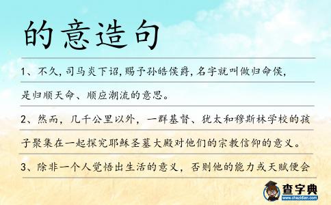 的意造句