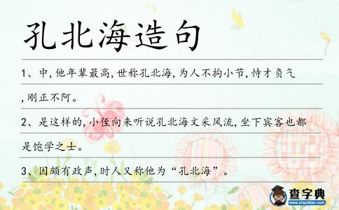 孔北海造句