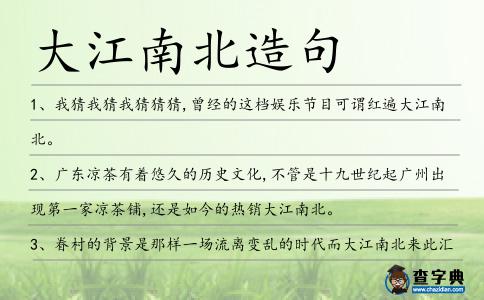 大江南北造句