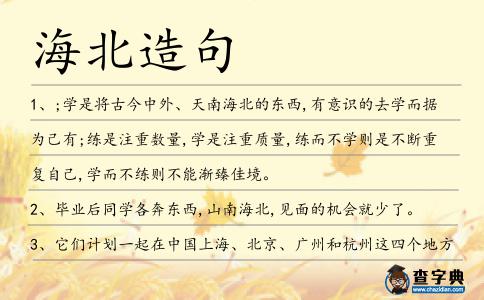 海北造句