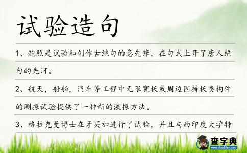 試驗造句