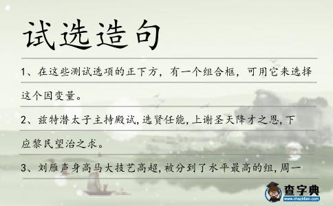 試選造句