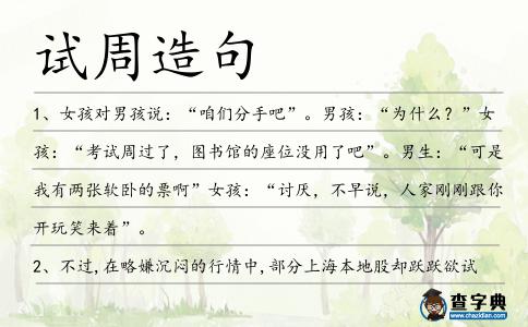 試周造句
