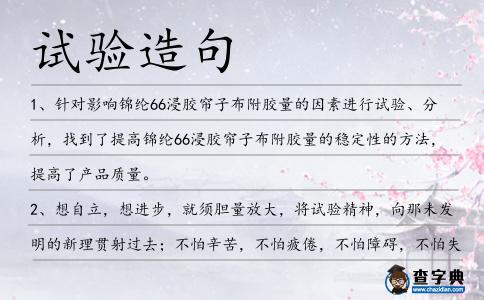 試驗造句