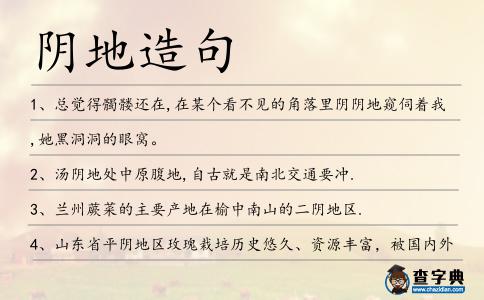 陰地造句