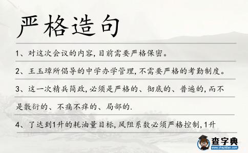 嚴(yán)格造句