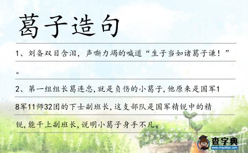 葛子造句