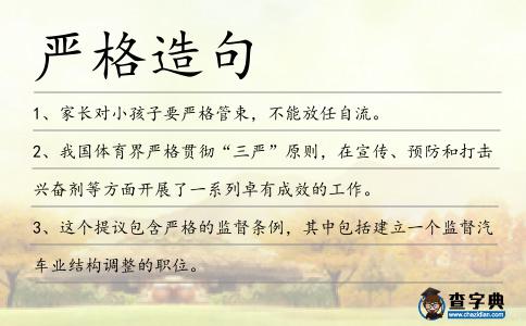 嚴格造句