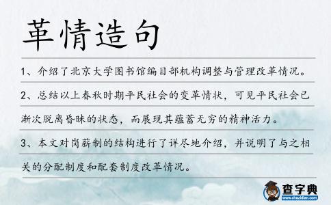 革情造句