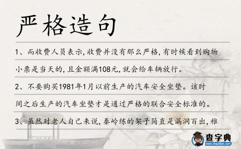 嚴格造句
