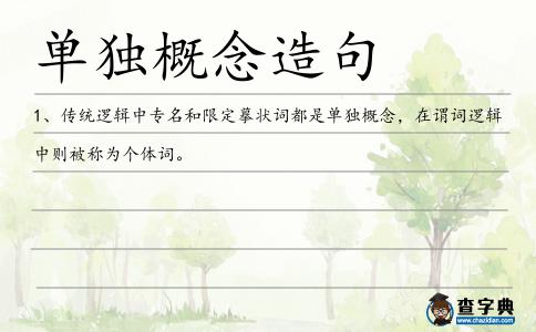 單獨概念造句