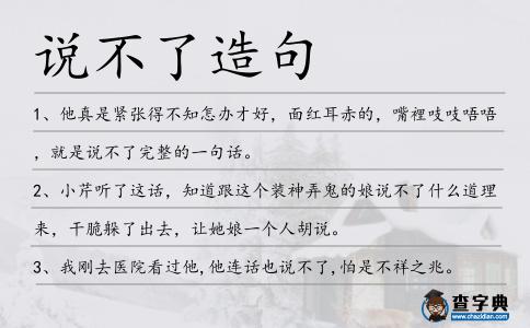 說不了造句