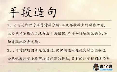 手段造句