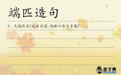 端匹造句