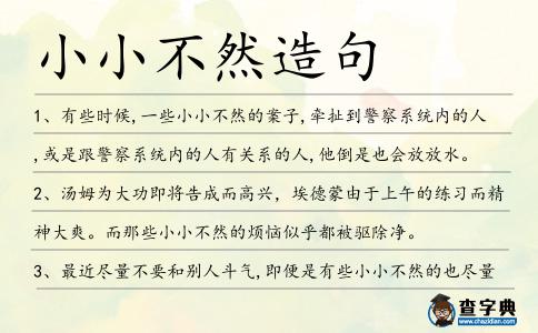 小小不然造句