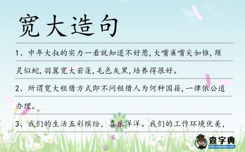 寬大造句