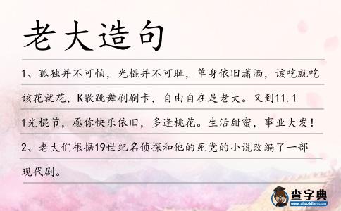 老大造句