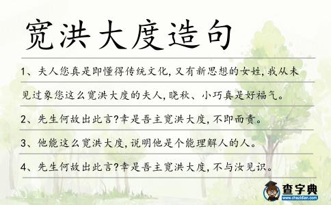 寬洪大度造句