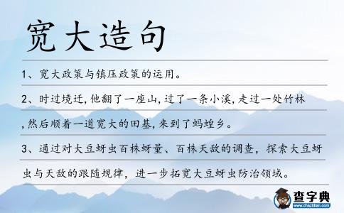 寬大造句
