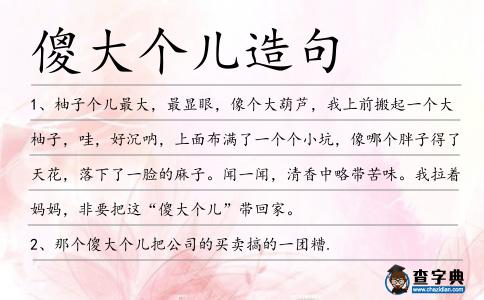 傻大個兒造句