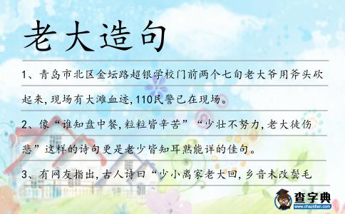 老大造句