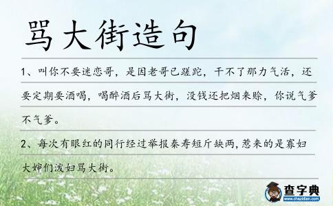 罵大街造句
