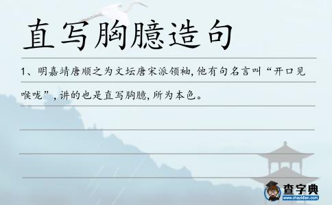 直寫胸臆造句