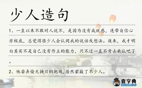 少人造句