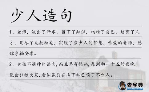 少人造句
