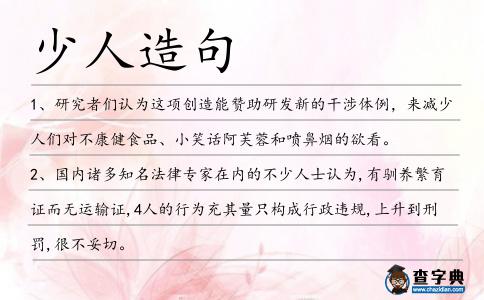 少人造句