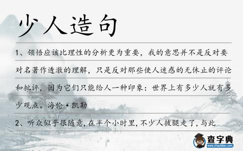 少人造句