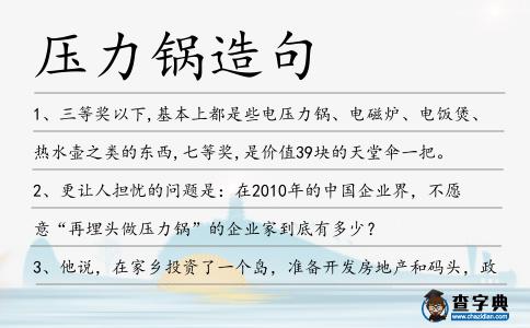 壓力鍋造句