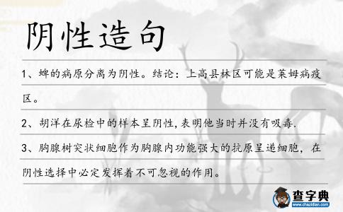陰性造句