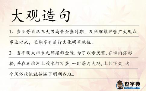 大觀造句