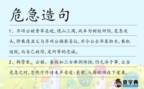 危急造句