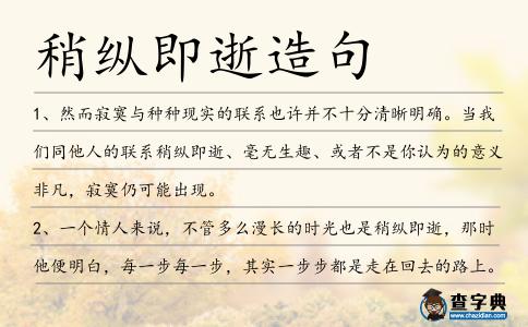 稍縱即逝造句