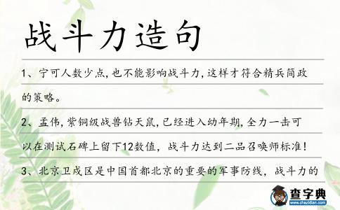 戰斗力造句