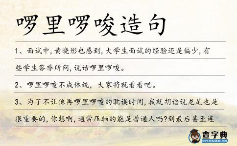 啰里啰唆造句