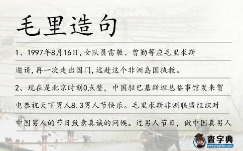 毛里造句