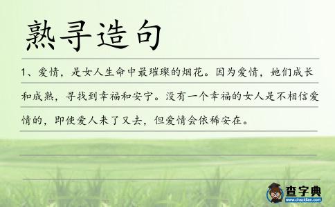 熟尋造句