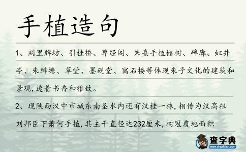 手植造句